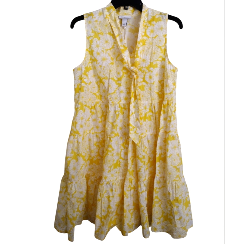 Lisa Marie Fernandez X Target Yellow Floral Sleeveless Dress With Necktie Small